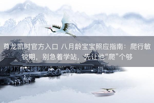 尊龙凯时官方入口 八月龄宝宝照应指南：爬行敏锐期，别急着学站，先让他“爬”个够
