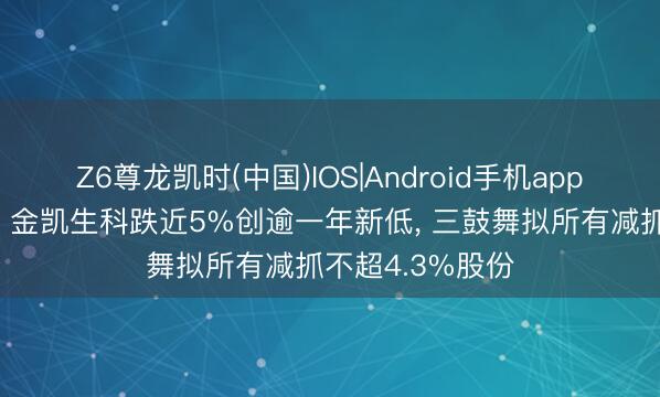Z6尊龙凯时(中国)IOS|Android手机app下载 A股异动丨金凯生科跌近5%创逾一年新低, 三鼓舞拟所有减抓不超4.3%股份