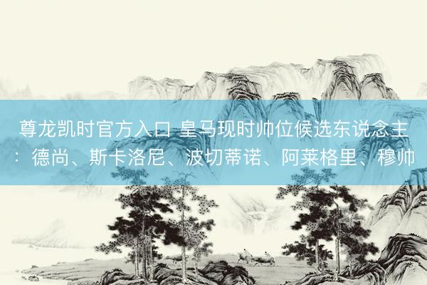 尊龙凯时官方入口 皇马现时帅位候选东说念主：德尚、斯卡洛尼、波切蒂诺、阿莱格里、穆帅