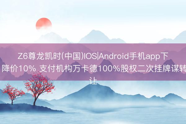 Z6尊龙凯时(中国)IOS|Android手机app下载 降价10% 支付机构万卡德100%股权二次挂牌谋转让