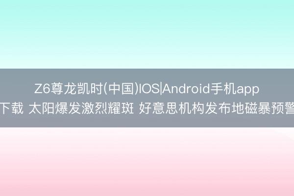 Z6尊龙凯时(中国)IOS|Android手机app下载 太阳爆发激烈耀斑 好意思机构发布地磁暴预警