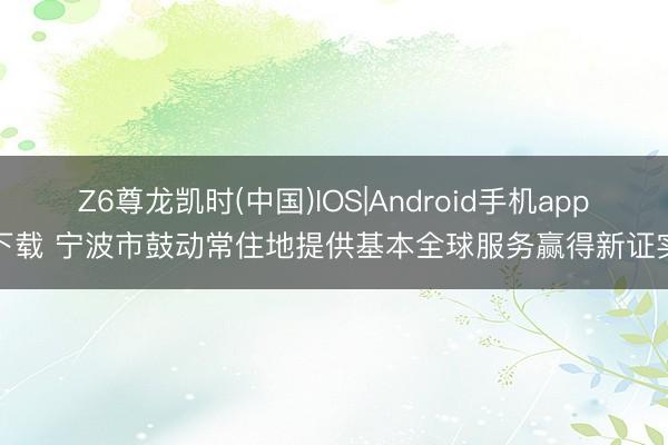 Z6尊龙凯时(中国)IOS|Android手机app下载 宁波市鼓动常住地提供基本全球服务赢得新证实