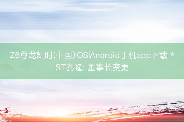 Z6尊龙凯时(中国)IOS|Android手机app下载 *ST赛隆: 董事长变更