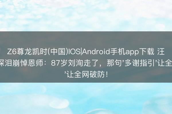 Z6尊龙凯时(中国)IOS|Android手机app下载 汪明荃夜深泪崩悼恩师：87岁刘洵走了，那句'多谢指引'让全网破防！