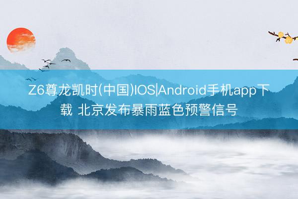 Z6尊龙凯时(中国)IOS|Android手机app下载 北京发布暴雨蓝色预警信号