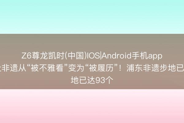 Z6尊龙凯时(中国)IOS|Android手机app下载 让非遗从“被不雅看”变为“被履历”！浦东非遗步地已达93个