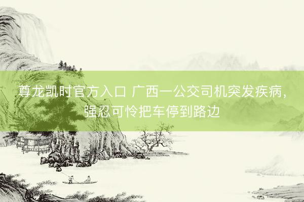 尊龙凯时官方入口 广西一公交司机突发疾病，强忍可怜把车停到路边
